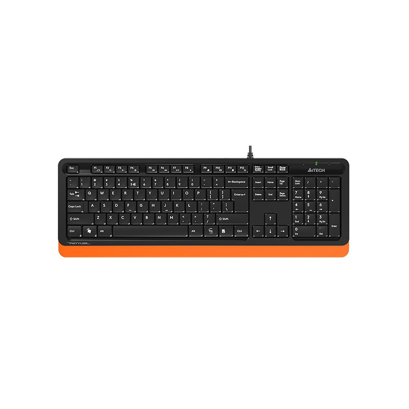 tastatura cu fir a4tech fk10, 104 taste, usb, portocaliu