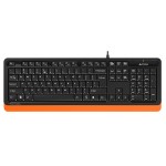 tastatura cu fir a4tech fk10, 104 taste, usb, portocaliu