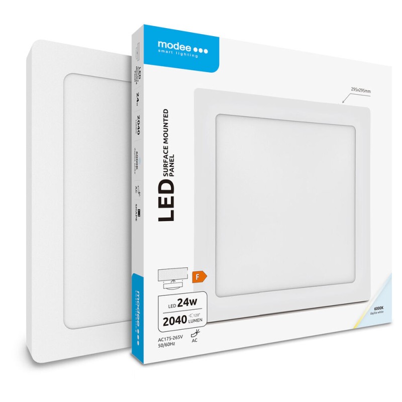 plafoniera led patrata 24w 295mm 6000k 2040lm modee
