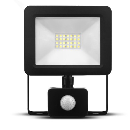 proiector led cu senzor 20w 1600lm ip66 6000k negru, modee