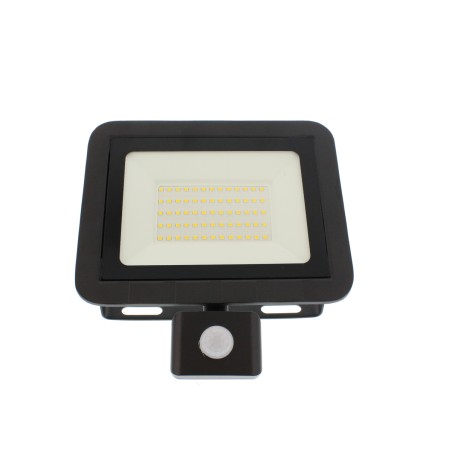 proiector led cu senzor, 50w, 4000lm, ip44, 4000k, negru, well