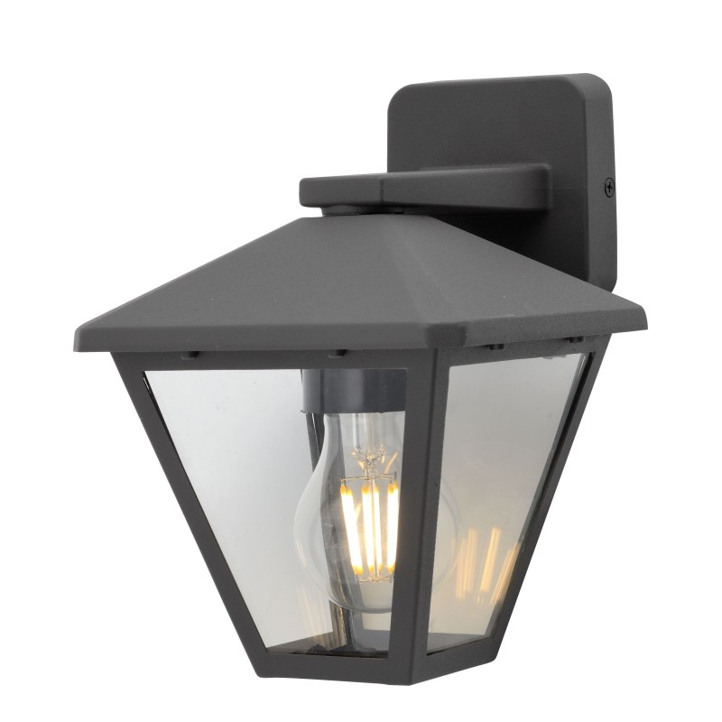 aplica perete exterior well firenze e27 60w ip44 gri inchis