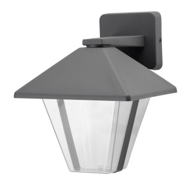 aplica perete exterior well milano e27 60w ip44 gri inchis