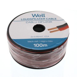 cablu difuzor rosu/negru 2x0.35mmp, 100m, well