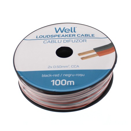 cablu difuzor rosu/negru 2x0.50mmp, 100m, well