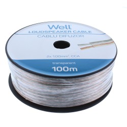 cablu difuzor transparent 2x1.00mmp, 100m, well