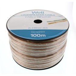 cablu difuzor transparent 2x2.50mmp, 100m, well