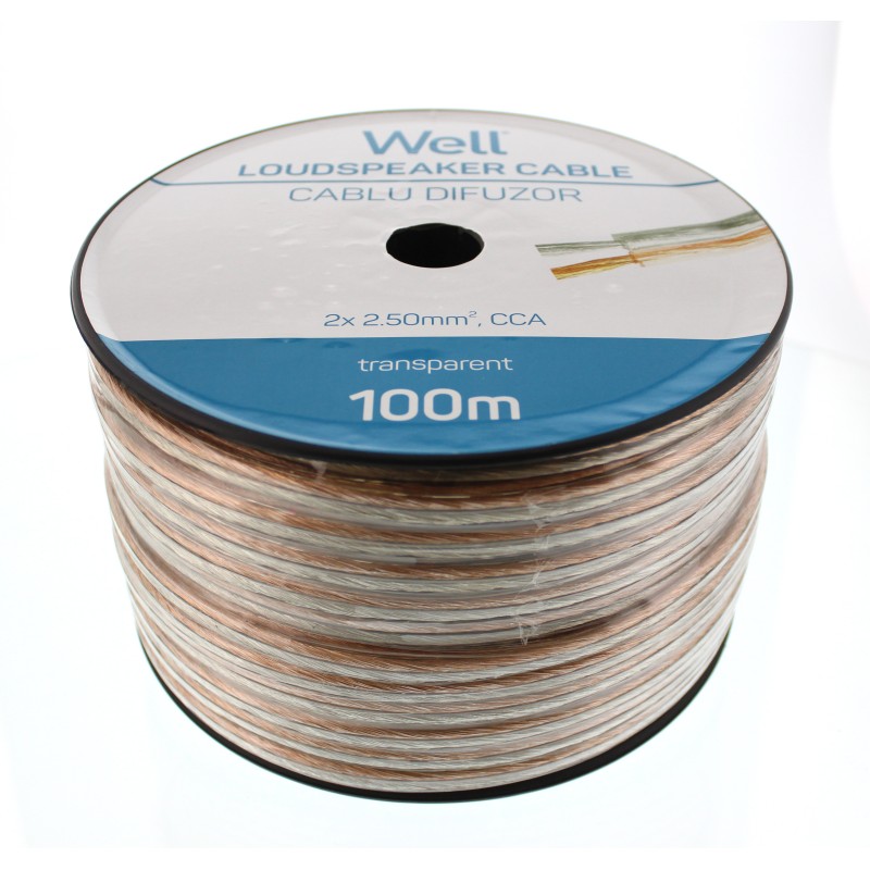 cablu difuzor transparent 2x2.50mmp, 100m, well