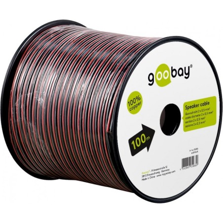 cablu difuzor, rola 100m, rosu/negru, 2 x 0,50 mm²
