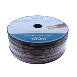 cablu difuzor rosu/negru cupru 2x1.00mmp, 100m, well