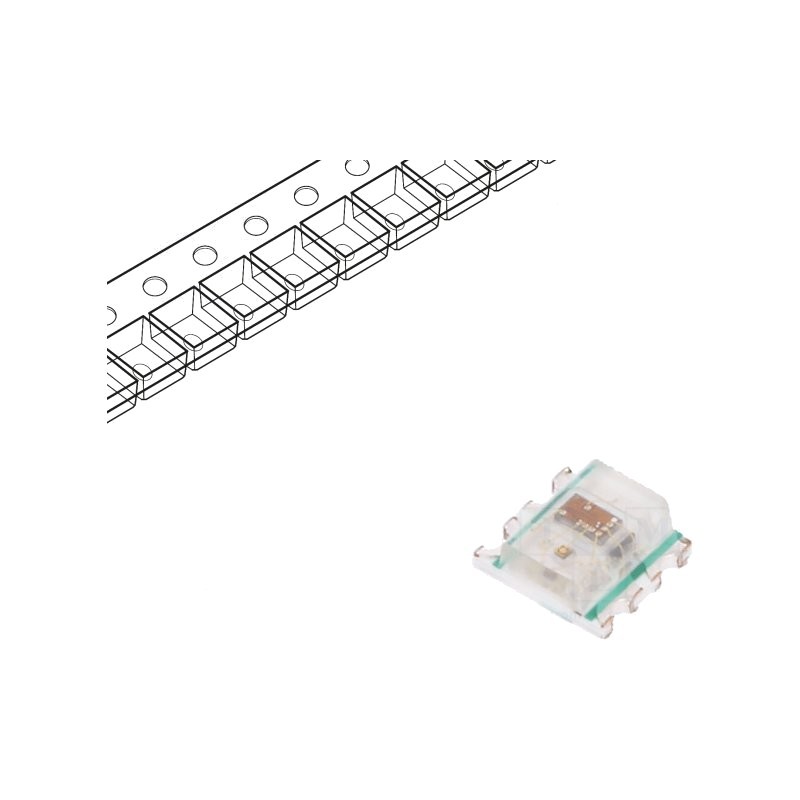 LED-uri, LED SMD 2020 RGB 2x2x0,84mm 3,7÷5,3V Lentilă: transparent -1, dioda.ro