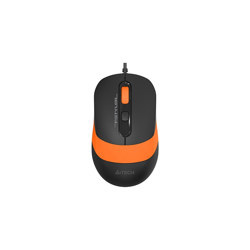 mouse optic cu fir a4tech fm10, 1600 dpi, usb, portocaliu