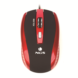 mouse optic usb 800/1600dpi rosu/negru, ngs