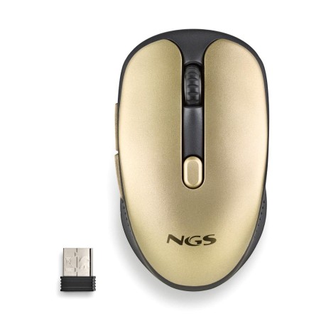 mouse wireless reincarcabil, evo rust gold, 1600dpi, silent click, auriu, ngs