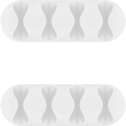 cleme pentru gestionarea cablurilor cu 4 sloturi goobay, set 2 bucati, alb