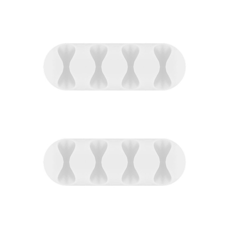 cleme pentru gestionarea cablurilor cu 4 sloturi goobay, set 2 bucati, alb