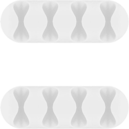 cleme pentru gestionarea cablurilor cu 4 sloturi goobay, set 2 bucati, alb