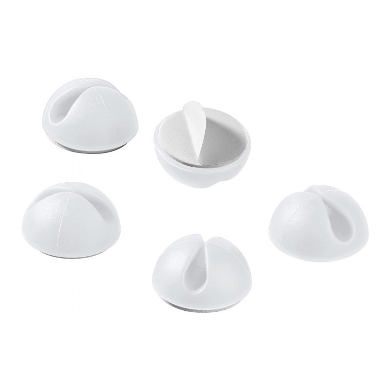 cleme pentru gestionarea cablurilor cu 1 slot goobay, set 5 bucati, alb