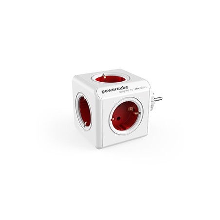 fisa in forma de cub, 5 prize schuko, rosu, allocacoc