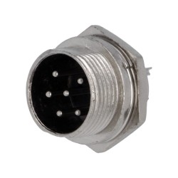 Conectori, Soclu pentru microfoane tată PIN: 6 pt.montare pe panou -1, dioda.ro
