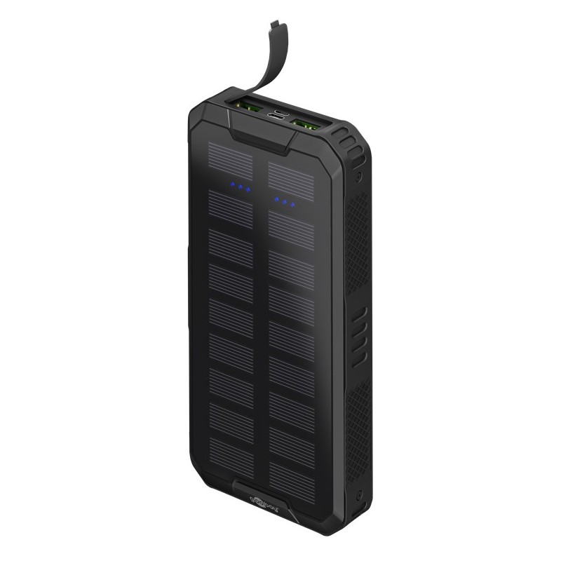 acumulator extern solar, 20000 mah, usb c™ pd, qc 3.0, goobay