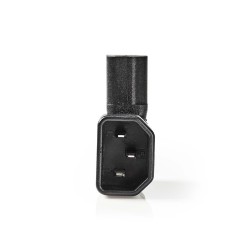 conector alimentare iec-320-c13 mama - iec-320-c14 tata inclinatie stanga/dreapta negru