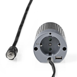 invertor tensiune cu unda sinusoidala modificata nedis, 24v dc - 230v ac, 100w, 1x schuko, 1x usb