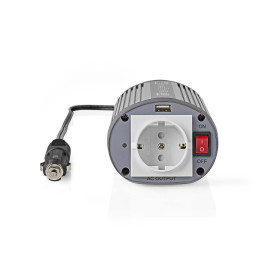 invertor tensiune cu unda sinusoidala modificata nedis, 24v dc - 230v ac, 150w, 1x schuko, 1x usb