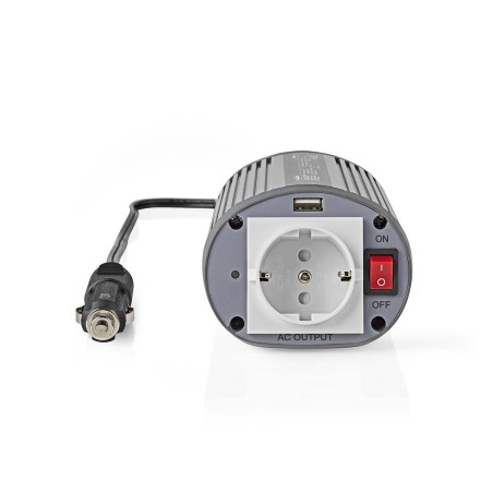 invertor tensiune cu unda sinusoidala modificata nedis, 24v dc - 230v ac, 150w, 1x schuko, 1x usb