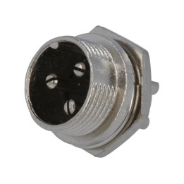 Conectori, Soclu pentru microfoane tată PIN: 3 pt.montare pe panou -1, dioda.ro