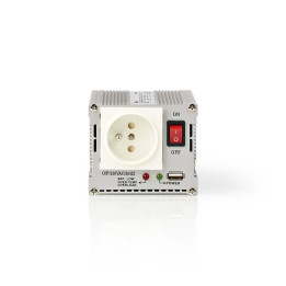 invertor tensiune cu unda sinusoidala modificata nedis, 12v dc - 230v ac, 300w, 1x priza, 1x usb, fr