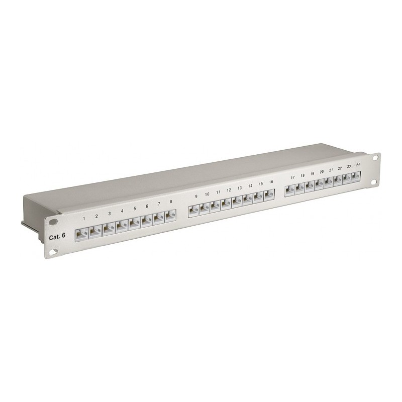 patch panel 24 porturi 1u cat.6 stp pentru rack 19", goobay