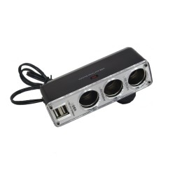 multiplicator bricheta auto cu 3 iesiri si 2 iesiri usb 5v 2a 50w well