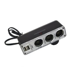 multiplicator bricheta auto cu 3 iesiri si 2 iesiri usb 5v 2a 50w well