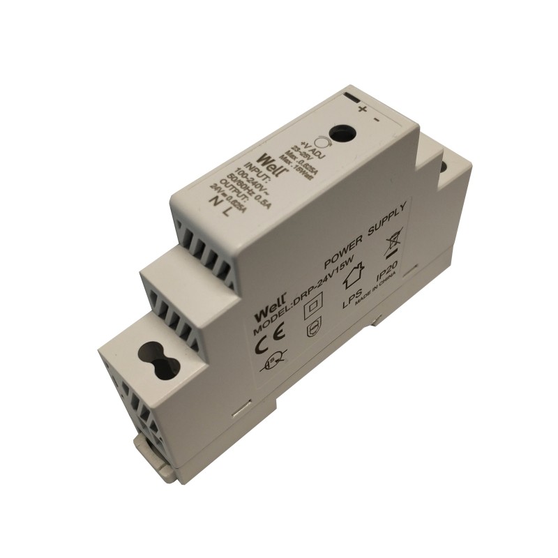 sursa in comutatie ac-dc pe sina din 15w 24v 0.63a well sursa in comutatie ac-dc pe sina din 15w 24v 0.63a well