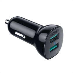 incarcator auto choetech c0051, qc 3.0, 2x usb-a, 36w