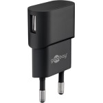incarcator retea goobay, 1x usb-a 1a, negru incarcator retea goobay, 1x usb-a 1a, negru