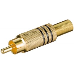 mufa rca tata aurita inel negru cablu protector, set 10 bucati, goobay