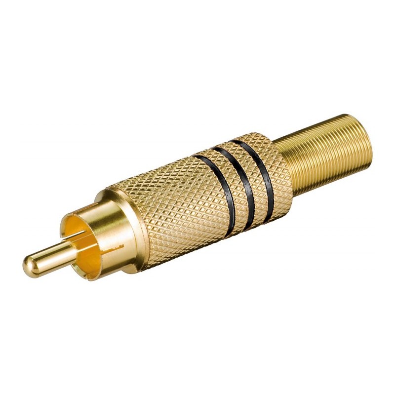 mufa rca tata aurita inel negru cablu protector, set 10 bucati, goobay