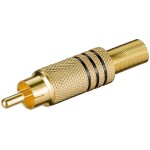 mufa rca tata aurita inel negru cablu protector, set 10 bucati, goobay