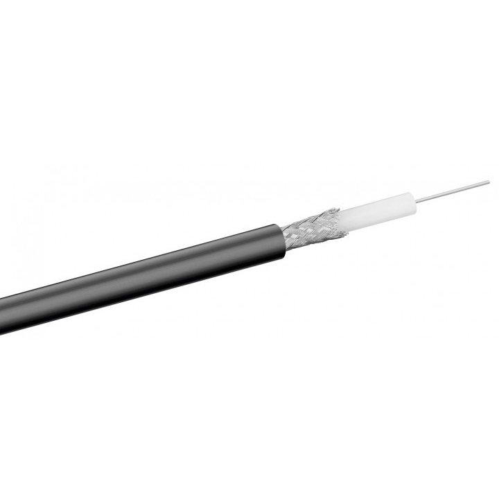 cablu coaxial rg 59 dublu ecranat 100m negru, goobay