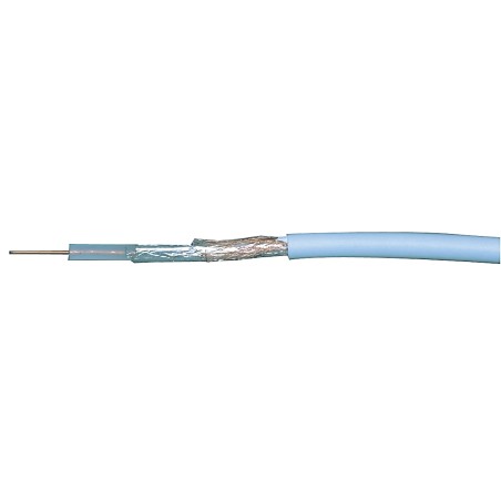 cablu coaxial rg59, 75r,1x0.643mm,fire cupru+folie al+pe foamed +48x0.10mm cupru / 6mm pvc alb, well