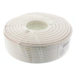 cablu coaxial rg6, fire otel cuprat, triplu ecranat, 64x0.12mm al+folie al, 100m/rola