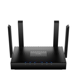 router wireless ax3000 wi-fi 6 dual band, mesh, gigabit, 4 antene externe, wr3000 cudy