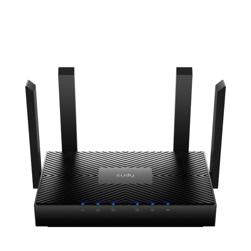 router wireless ax3000 wi-fi 6 dual band, mesh, gigabit, 4 antene externe, wr3000 cudy