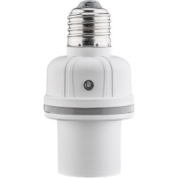 dulie e27 cu senzor de lumina si sunet, alb, goobay