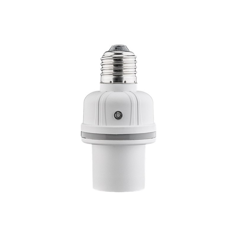 dulie e27 cu senzor de lumina si sunet, alb, goobay