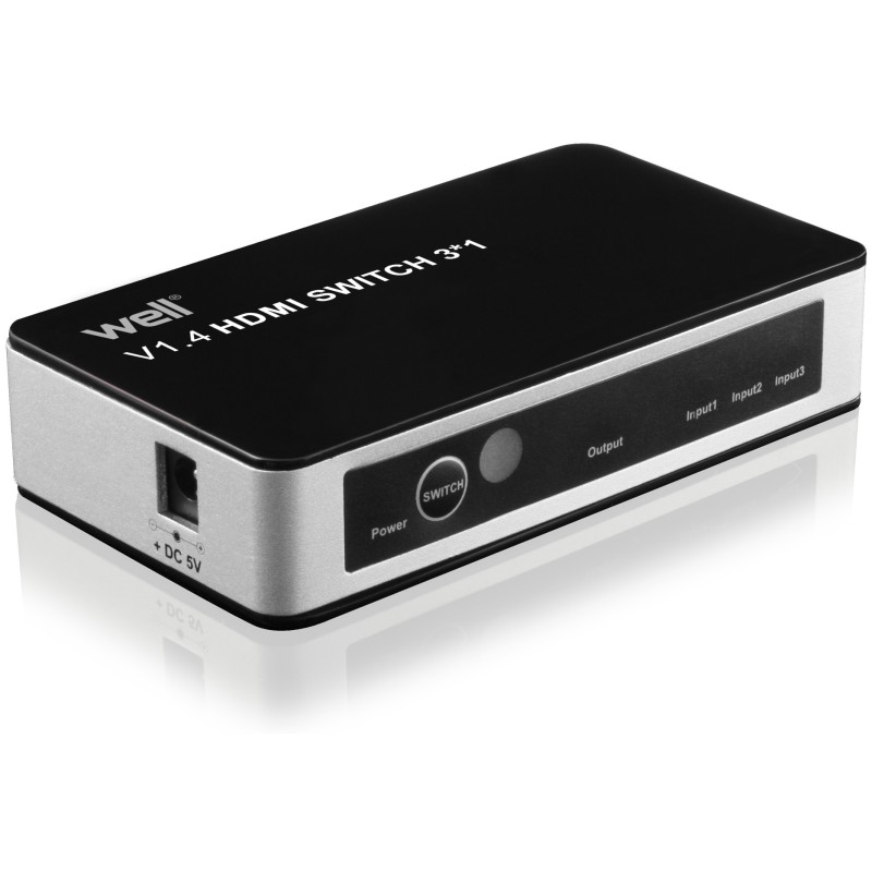 switch hdmi 3 intrari 4k v1.4 cu telecomanda well switch hdmi 3 intrari 4k v1.4 cu telecomanda well