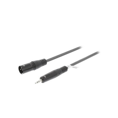 cablu audio stereo xlr 3-pin tata - 3.5mm tata 3.0 m gri, sweex