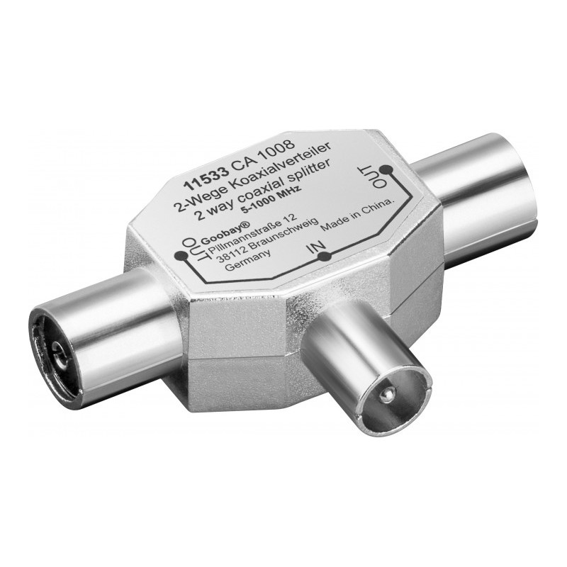 adaptor metalic 2x coax mama - coax tata, set 10 bucati, goobay